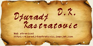 Đurađ Kastratović vizit kartica